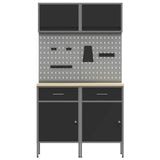 Set di mobili da lavoro con cassetto con blocco 8 pcs Grigio