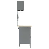 Set di mobili da lavoro con cassetto con blocco 8 pcs Grigio