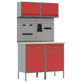 Set di mobili da lavoro con cassetto con blocco 6 pcs Rosso