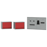 Set di mobili da lavoro con cassetto con blocco 6 pcs Rosso