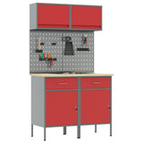 Set di mobili da lavoro con cassetto con blocco 6 pcs Rosso