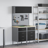 Set di mobili da lavoro con cassetto con lo scaffale 5 pcs Nero