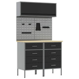 Set di mobili da lavoro con cassetto con lo scaffale 5 pcs Nero
