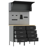 Set di mobili da lavoro con cassetto con lo scaffale 5 pcs Nero