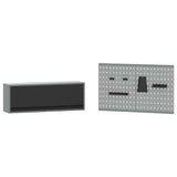 Set di mobili da lavoro con cassetto con lo scaffale 5 pcs Nero