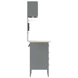 Set di mobili da lavoro con cassetto con lo scaffale 5 pcs Nero