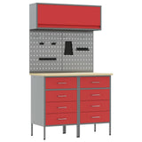 Set di mobili da lavoro con cassetto 5 pcs Rosso