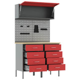 Set di mobili da lavoro con cassetto 5 pcs Rosso
