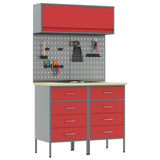 Set di mobili da lavoro con cassetto 5 pcs Rosso