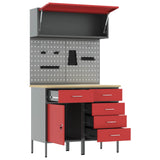 Set di mobili da lavoro con cassetto con blocco 5 pcs Rosso