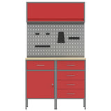Set di mobili da lavoro con cassetto con blocco 5 pcs Rosso
