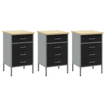 Banco da lavoro con blocco 8 pcs Nero 150 x 55 x 200 cm Acciaio