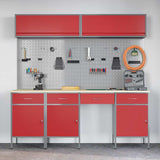Set di mobili da lavoro con cassetto con blocco 10 pcs Rosso