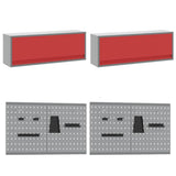 Set di mobili da lavoro con cassetto con blocco 10 pcs Rosso