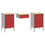 Set di mobili da lavoro con cassetto con blocco 10 pcs Rosso
