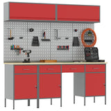 Set di mobili da lavoro con cassetto con blocco 10 pcs Rosso