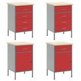 Set di mobili da lavoro con cassetto con blocco 10 pcs Rosso