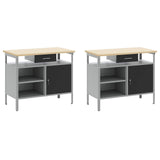 Set banco da lavoro con cassetto con blocco 8 pcs Nero e Grigio