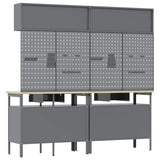 Set banco da lavoro con cassetto con blocco 8 pcs Nero e Grigio
