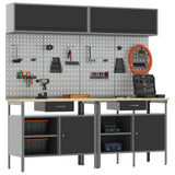 Set banco da lavoro con cassetto con blocco 8 pcs Nero e Grigio