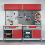 Set banco da lavoro con cassetto 8 pcs Rosso e Grigio