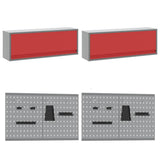 Set banco da lavoro con cassetto 8 pcs Rosso e Grigio