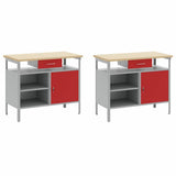 Set banco da lavoro con cassetto 8 pcs Rosso e Grigio