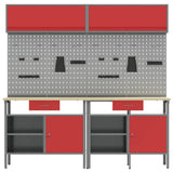 Set banco da lavoro con cassetto 8 pcs Rosso e Grigio