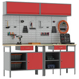 Set banco da lavoro con cassetto 8 pcs Rosso e Grigio