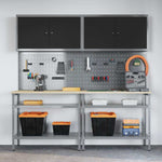 Set banco da lavoro con lo scaffale 8 pcs Grigio Acciaio
