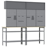 Set banco da lavoro con lo scaffale 8 pcs Nero e Grigio