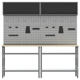 Set banco da lavoro con lo scaffale 8 pcs Nero e Grigio