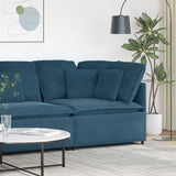 Modulo Angolare Divano Modulare con Cuscini Blu 100 cm