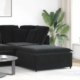 Modulo Poggiapiedi Divano Modulare Nero 100x100x48 cm