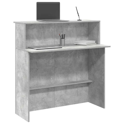 Banco Reception Grigio Cemento 100x50x103,5cm Legno truciolato