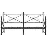 Divano Letto Estraibile senza Materasso Nero 75x190 cm Acciaio