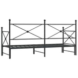 Divano Letto Estraibile senza Materasso Nero 75x190 cm Acciaio