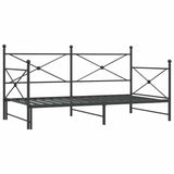 Divano Letto Estraibile senza Materasso Nero 107x203 cm Acciaio