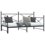 Divano Letto Estraibile senza Materasso Nero 107x203 cm Acciaio