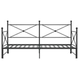 Divano Letto Estraibile senza Materasso Nero 107x203 cm Acciaio