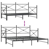 Divano Letto Estraibile senza Materasso Nero 107x203 cm Acciaio