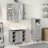 Set Mobili da Bagno 3 pz Grigio Cemento in Legno truciolato