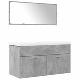 Set Mobili da Bagno 3 pz Grigio Cemento in Legno truciolato