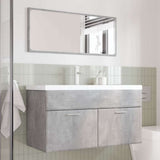 Set Mobili da Bagno 3 pz Grigio Cemento in Legno truciolato