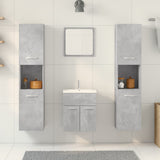 Set Mobili da Bagno 4 pz Grigio Cemento in Legno truciolato