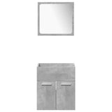 Set Mobili da Bagno 4 pz Grigio Cemento in Legno truciolato