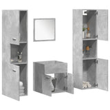 Set Mobili da Bagno 4 pz Grigio Cemento in Legno truciolato