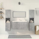 Set Mobili da Bagno 4 pz Grigio Cemento in Legno truciolato
