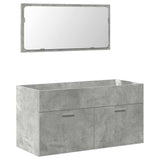 Set Mobili da Bagno 4 pz Grigio Cemento in Legno truciolato