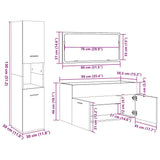 Set Mobili da Bagno 4 pz Grigio Cemento in Legno truciolato